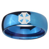 8mm Resident Evil Dome Blue Tungsten Carbide Personalized Ring