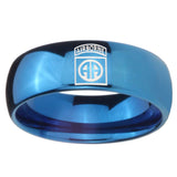 8mm Army Airborn Dome Blue Tungsten Carbide Men's Wedding Ring