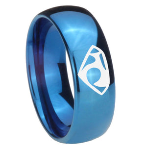 8mm House of Van Dome Blue Tungsten Carbide Mens Engagement Band