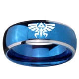 8mm Zelda Skyward Sword Dome Blue 2 Tone Tungsten Carbide Personalized Ring