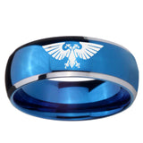8mm Aquila Dome Blue 2 Tone Tungsten Carbide Men's Promise Rings