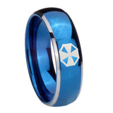 8mm Resident Evil Dome Blue 2 Tone Tungsten Carbide Men's Promise Rings