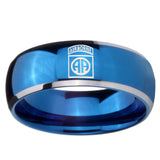8mm Army Airborn Dome Blue 2 Tone Tungsten Carbide Men's Ring