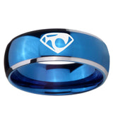 8mm House of Van Dome Blue 2 Tone Tungsten Carbide Men's Wedding Ring