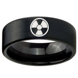 8mm Radiation Pipe Cut Brush Black Tungsten Carbide Men's Promise Rings