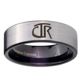 8mm CTR Pipe Cut Brushed Silver Tungsten Carbide Custom Mens Ring