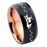 10mm Deer Hunting Bevel Tungsten Rose Gold Mens Wedding Band