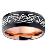 10mm Celtic Braided Bevel Tungsten Rose Gold Mens Wedding Band