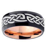 10mm Celtic Knot Infinity Love Bevel Tungsten Rose Gold Mens Wedding Band