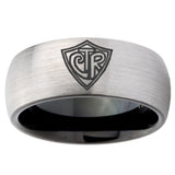 10mm CTR Design Dome Tungsten Carbide Silver Black Promise Ring