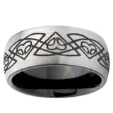 10mm Celtic Braided Dome Tungsten Carbide Silver Black Engagement Ring