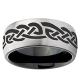 10mm Celtic Knot Infinity Love Dome Tungsten Carbide Silver Black Engagement Ring