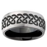 10mm Celtic Knot Love Dome Tungsten Carbide Silver Black Engagement Ring