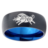 10mm Wild Boar Dome Tungsten Carbide Blue Engagement Ring