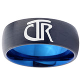 10mm CTR Design Dome Tungsten Carbide Blue Men's Ring