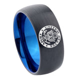 8mm U.S. Army Dome Tungsten Carbide Blue Wedding Band Mens