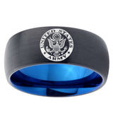 10mm U.S. Army Dome Tungsten Carbide Blue Engagement Ring