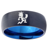 10mm Hatchet Man Dome Tungsten Carbide Blue Mens Band Ring