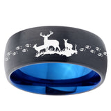 10mm Deer Hunting Dome Tungsten Carbide Blue Engagement Ring