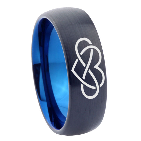 10mm Infinity Love Dome Tungsten Carbide Blue Men's Wedding Ring