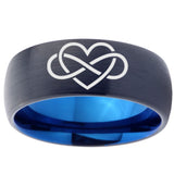 10mm Infinity Love Dome Tungsten Carbide Blue Men's Wedding Ring