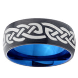 10mm Celtic Knot Infinity Love Dome Tungsten Carbide Blue Engagement Ring