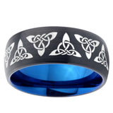 10mm Celtic Knot Dome Tungsten Carbide Blue Engagement Ring