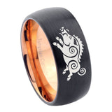 8mm Wild Boar Dome Tungsten Carbide Rose Gold Anniversary Ring