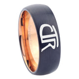 10mm CTR Design Dome Tungsten Carbide Rose Gold Wedding Band Mens