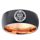 10mm U.S. Army Dome Tungsten Rose Gold Custom Ring for Men