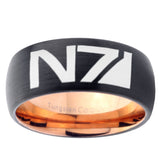 10mm N7 Design Dome Tungsten Rose Gold Custom Ring for Men