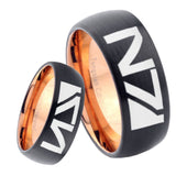 8mm N7 Design Dome Tungsten Carbide Rose Gold Anniversary Ring