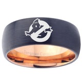 10mm Ghostbusters Dome Tungsten Carbide Rose Gold Mens Wedding Band