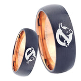 8mm Ghostbusters Dome Tungsten Carbide Rose Gold Custom Ring for Men