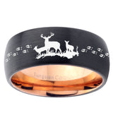 10mm Deer Hunting Dome Tungsten Rose Gold Custom Ring for Men