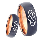 8mm Infinity Love Dome Tungsten Carbide Rose Gold Band Ring