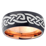 10mm Celtic Knot Infinity Love Dome Tungsten Rose Gold Custom Ring for Men