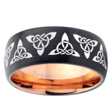 10mm Celtic Knot Dome Tungsten Rose Gold Custom Ring for Men