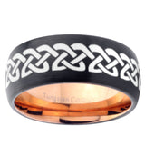 10mm Celtic Knot Love Dome Tungsten Rose Gold Custom Ring for Men