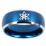 10mm American Atheist Dome Brushed Blue 2 Tone Tungsten Carbide Rings for Men