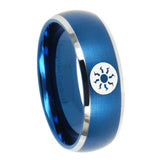 10mm Magic The Gathering Dome Brushed Blue 2 Tone Tungsten Men's Band Ring