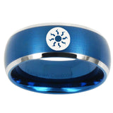 10mm Magic The Gathering Dome Brushed Blue 2 Tone Tungsten Men's Band Ring