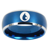 10mm Magic Gathering Dome Brushed Blue 2 Tone Tungsten Carbide Mens Bands Ring