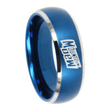 10mm Mountain Dew Dome Brushed Blue 2 Tone Tungsten Carbide Men's Promise Rings