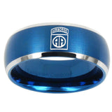 10mm Army Airborn Dome Brushed Blue 2 Tone Tungsten Mens Engagement Ring