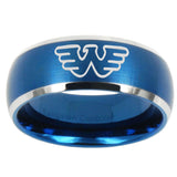 10mm Waylon Jennings Dome Brushed Blue 2 Tone Tungsten Men's Engagement Ring